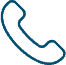 A telephone handle icon in blue outline.